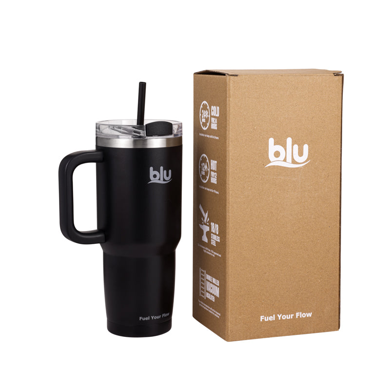 FlowStraw V1 · Dark Night Black · 900ml / 30oz