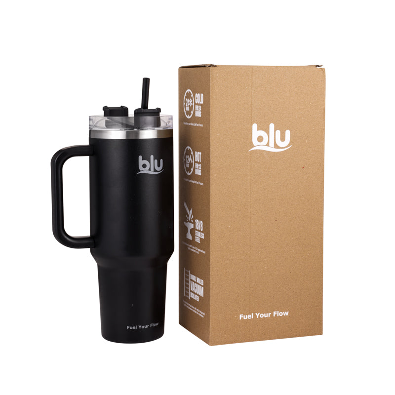 FlowStraw V2 · Dark Night Black · 1200ml / 40oz